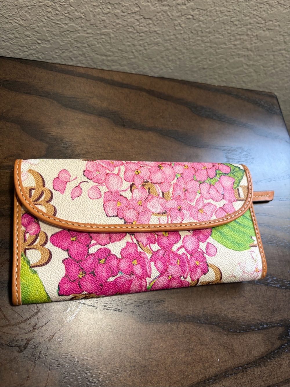 DOONEY & BOURKE HYDRANGEA MONOGRAM CONTINENTAL WALLET
